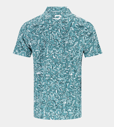 ABSTRACT FLORAL POLO - SAGE