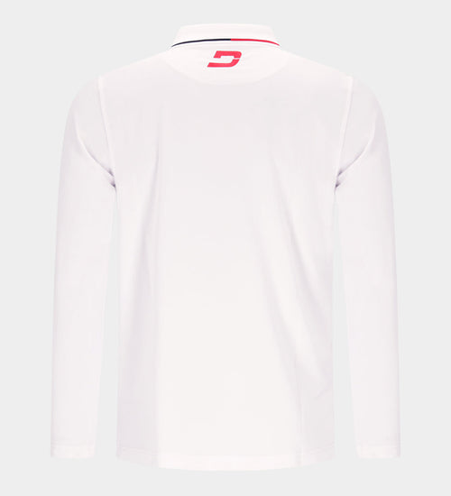 BAND LONG SLEEVE POLO - WHITE