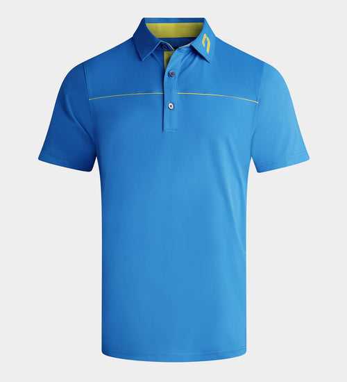 BLOCK PIQUE POLO - BLUE / LIME