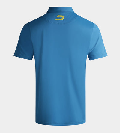 BLOCK PIQUE POLO - BLUE / LIME