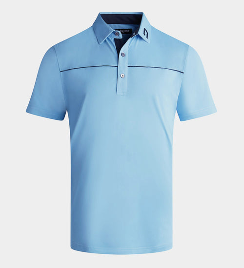 BLOCK PIQUE POLO - BLUE / NAVY