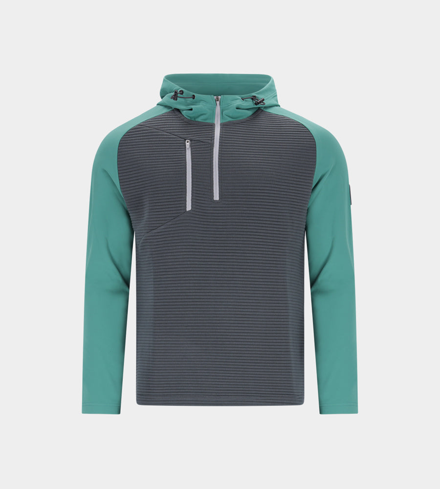 CONTRAST HOODIE - GREEN / CHARCOAL