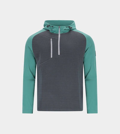 CONTRAST HOODIE - GREEN / CHARCOAL