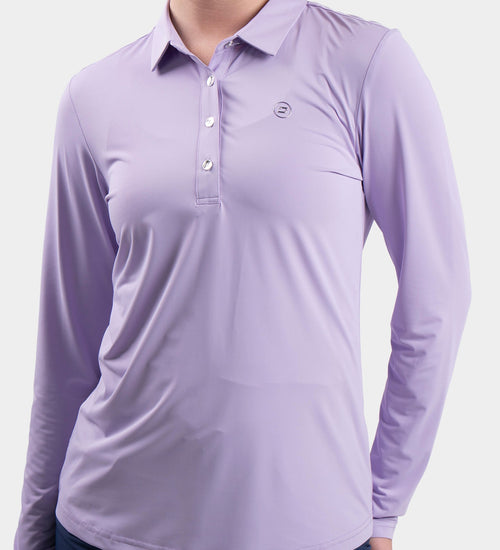 LADIES ELITE LONG SLEEVE POLO - LAVENDAR