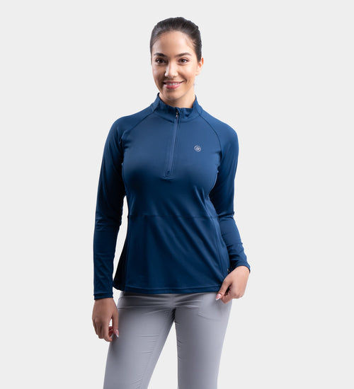 LADIES SPLIT HEM MIDLAYER - NAVY