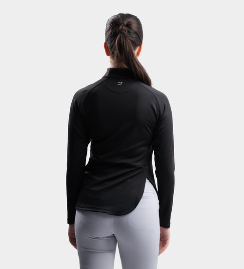 LADIES SPLIT HEM MIDLAYER - BLACK