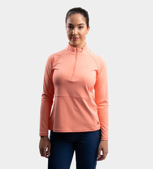 LADIES SPLIT HEM MIDLAYER - CORAL