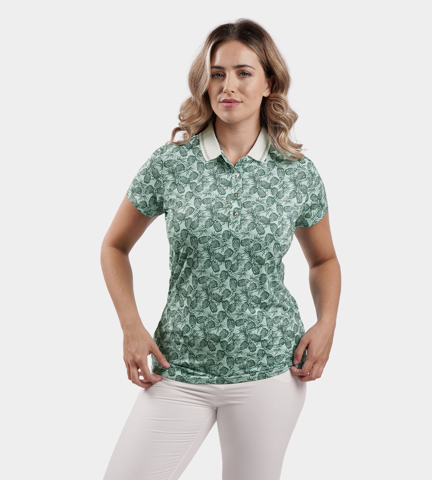 LADIES PINEAPPLE POLO - GREEN