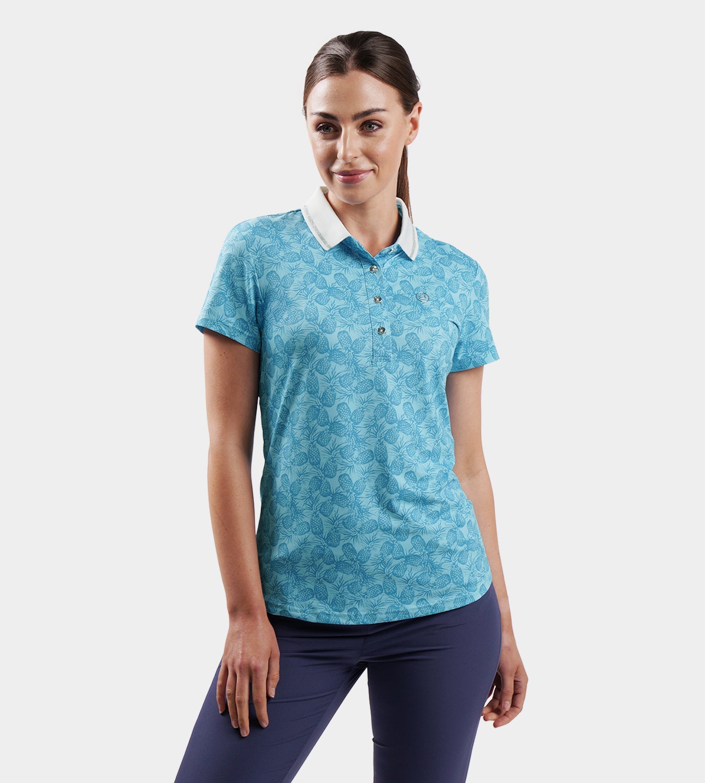LADIES PINEAPPLE POLO - BLUE