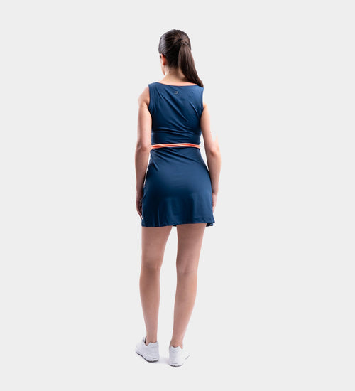 LADIES BELLA DRESS - NAVY/CORAL
