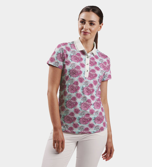 LADIES ROSES POLO - TEAL
