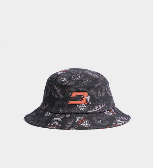 PINEAPPLE SKULLZ BUCKET HAT - BLACK / ORANGE
