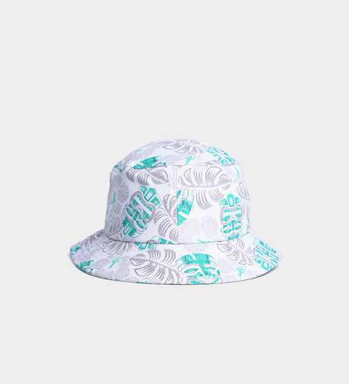 TIKI BUCKET HAT - WHITE / TEAL