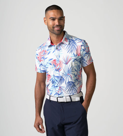 NEON TROPIC POLO - WHITE