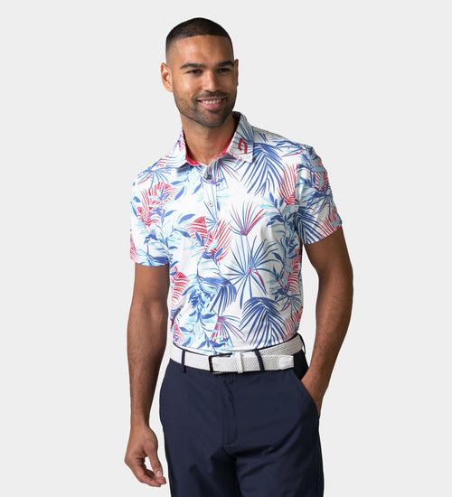 NEON TROPIC POLO - WHITE