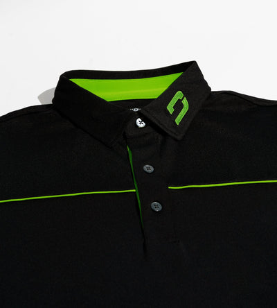 BLOCK PIQUE POLO - BLACK