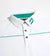 BLOCK PIQUE LONG SLEEVE POLO -  WHITE/TEAL