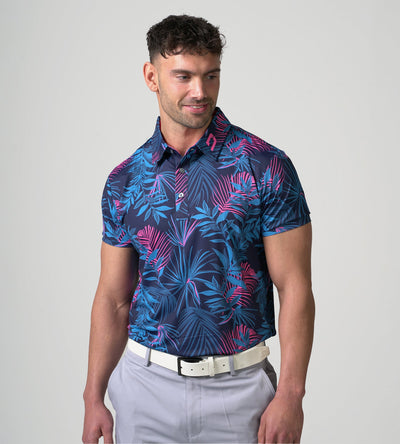 NEON TROPIC POLO - NAVY