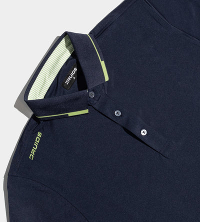 LEADER LONG SLEEVE POLO - NAVY/LIME
