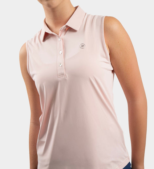 LADIES ELITE SLEEVELESS POLO - BLUSH