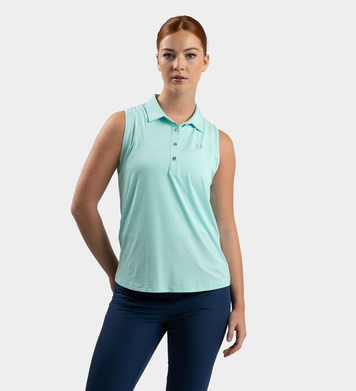 LADIES ELITE SLEEVELESS POLO - MINT