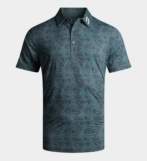 FLORAL TECH POLO - SAGE