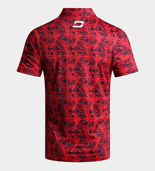 FLORAL TECH POLO - RED