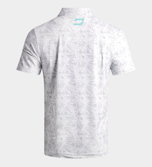 FLORAL TECH POLO - WHITE