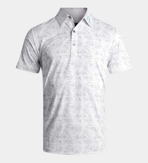 FLORAL TECH POLO - WHITE