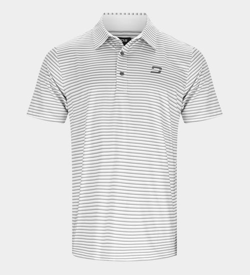 GRADIENT STRIPE POLO - WHITE