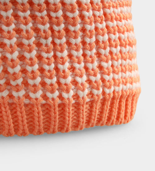 LADIES TOKEN BEANIE - CORAL