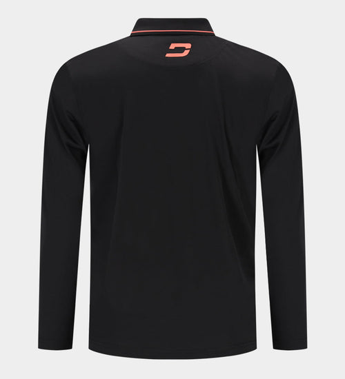 LEADER LONG SLEEVE POLO - BLACK/PINK