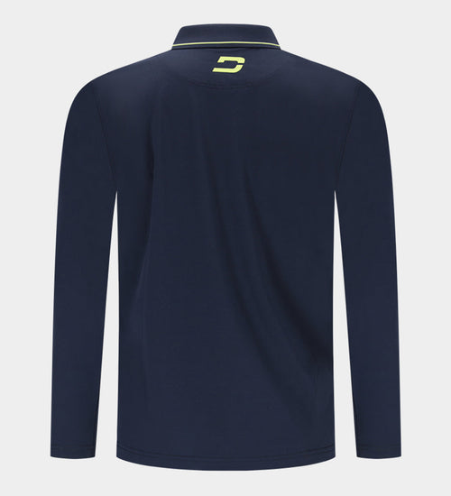 LEADER LONG SLEEVE POLO - NAVY/LIME