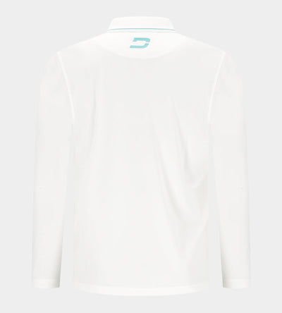 LEADER LONG SLEEVE POLO - WHITE/TEAL