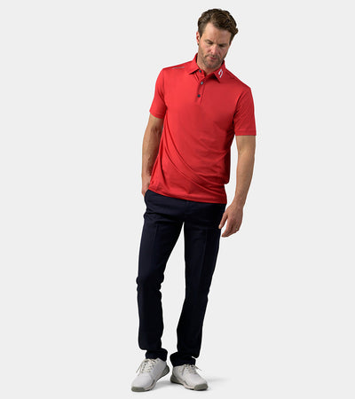 MENS PERFORMANCE GOLF POLO - RED - DRUIDS