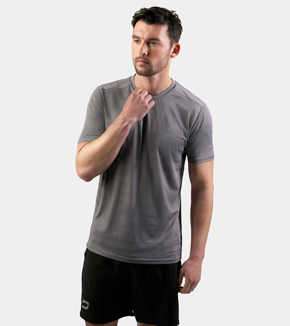 MEN'S PERFORATED SPORTS T-SHIRT - GREY - DRUIDS