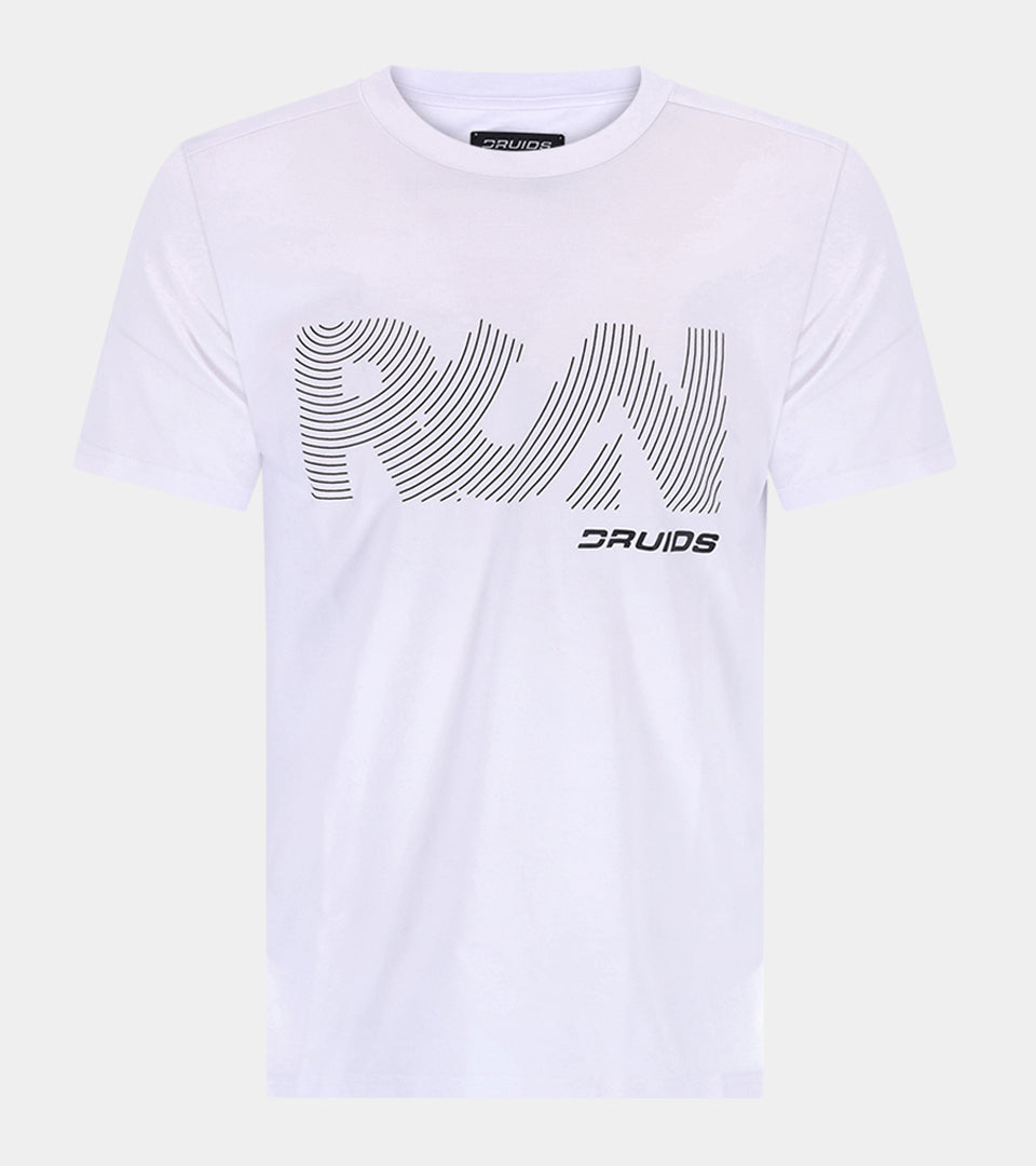 MEN'S RUN SPORTS T-SHIRT - WHITE - DRUIDS