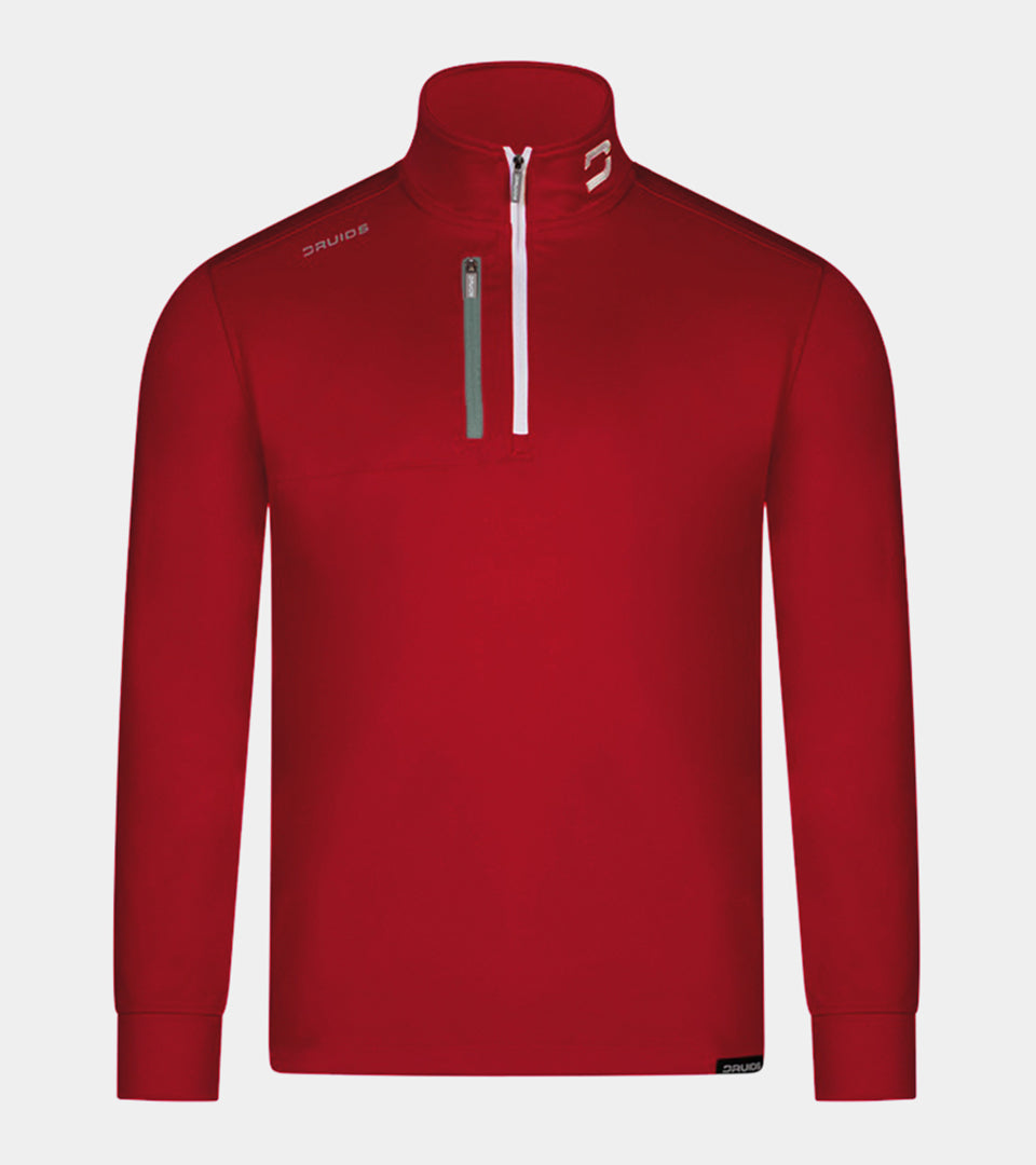 MEN'S ULTRA BLEND GOLF MIDLAYER 1/4 ZIP - RED - DRUIDS