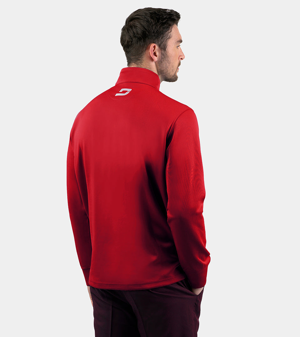 MEN'S ULTRA BLEND GOLF MIDLAYER 1/4 ZIP - RED - DRUIDS