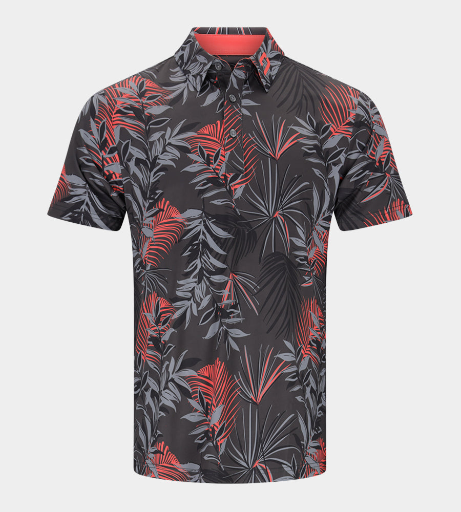 NEON TROPIC POLO - CHARCOAL