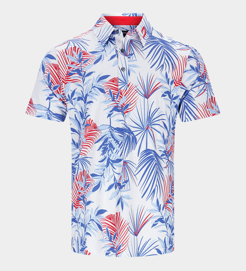 NEON TROPIC POLO - WHITE