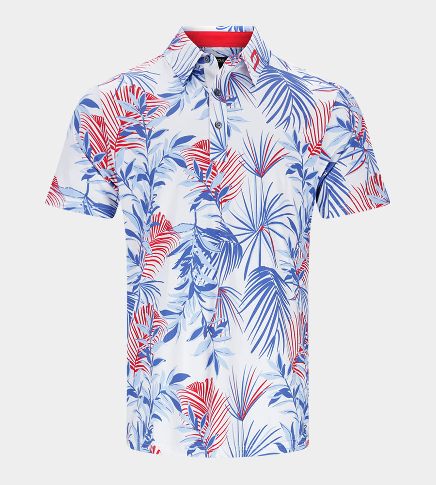 NEON TROPIC POLO - WHITE