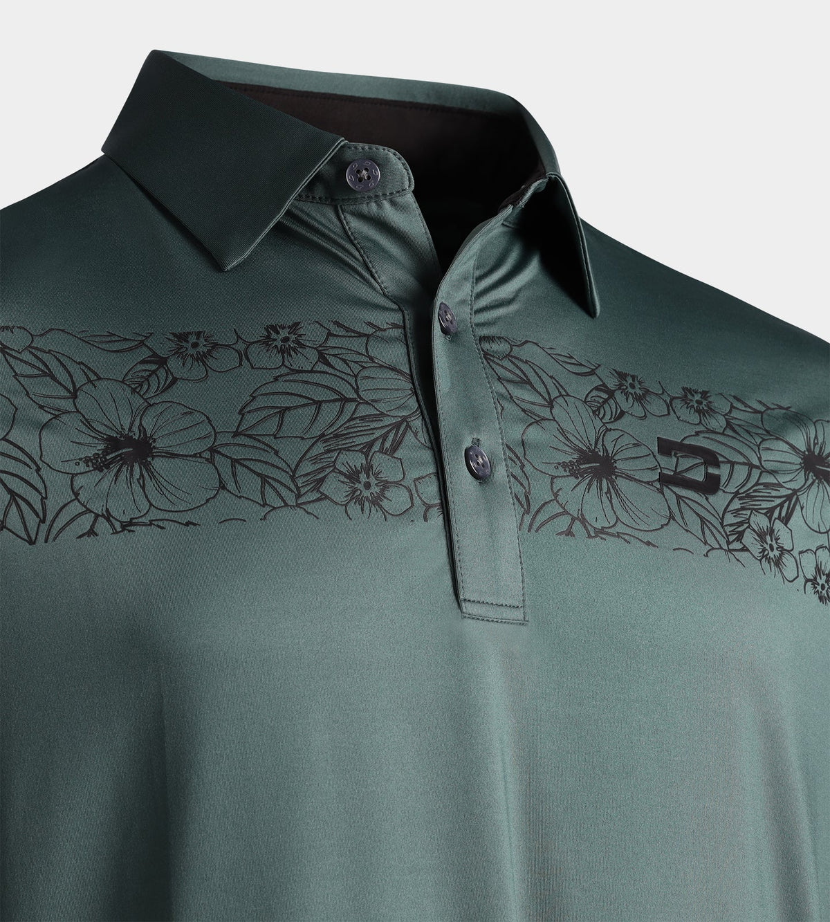 FLORAL PANEL POLO - SAGE