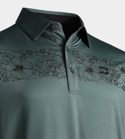 FLORAL PANEL POLO - SAGE