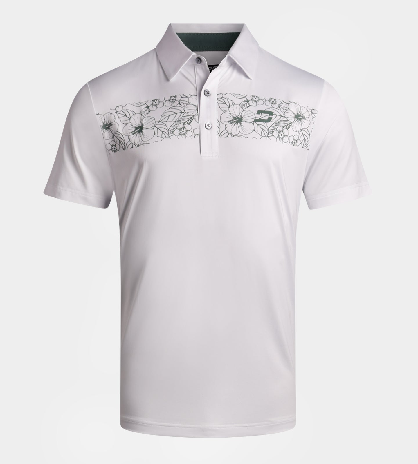 FLORAL PANEL POLO - WHITE