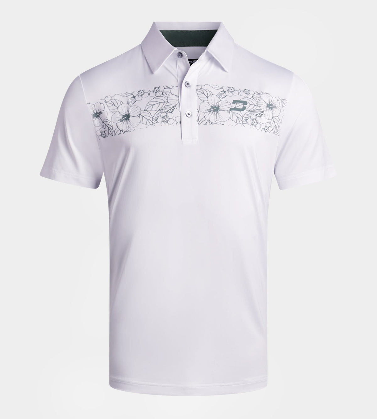FLORAL PANEL POLO - WHITE