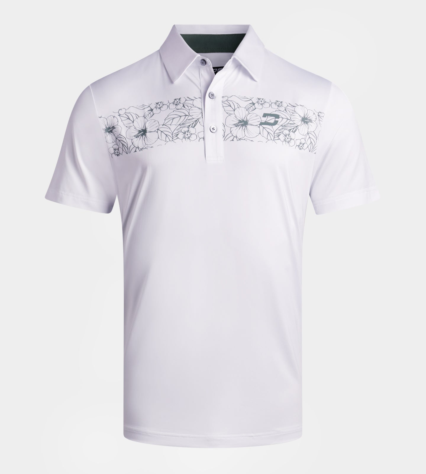 FLORAL PANEL POLO - WHITE