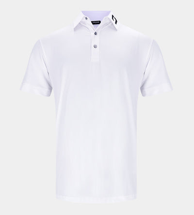 MENS PERFORMANCE GOLF POLO - WHITE - DRUIDS