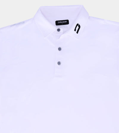 MENS PERFORMANCE GOLF POLO - WHITE - DRUIDS