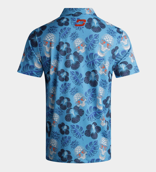 PINEAPPLE SKULLZ POLO - BLUE / ORANGE